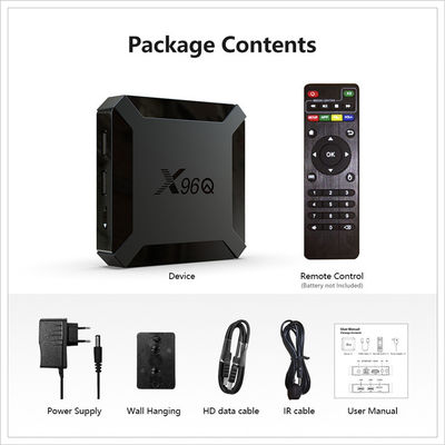 X96Q Smart Allwinner OTT Android TV Kutusu H313 Dört Çekirdekli 2GB 16GB Ses Kontrolü