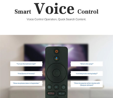 Android Set Üstü Kutusu için TVMATE Bluetooth4.2 Sesle Etkinleştirilen TV Uzaktan Kumandası