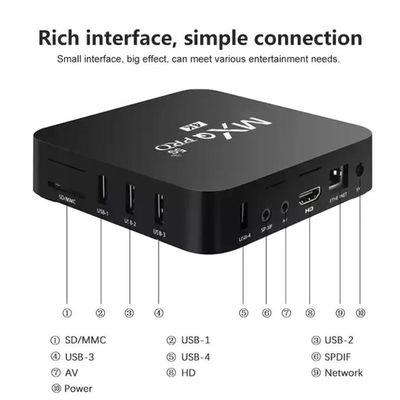 HD Ücretsiz Hava  OTT TV Kutusu MXQ PRO 4K 4 Çekirdek 64bit Android 7.1 H.265