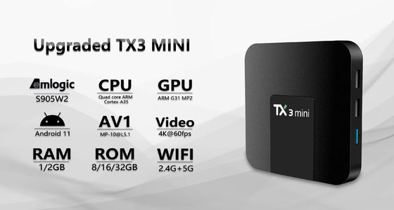 ODM Android 6.0 Amlogic S905w2 Kurulum Kutusu  TX3mini Wifi2.4G 5G