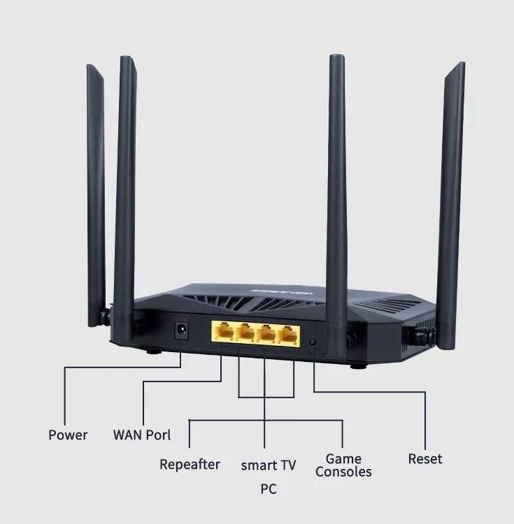 Fiber Optik Modem Yönlendirici Yüksek Hızlı AX1800 Wifi 6 Yönlendirici 2.4G ve 5.0 GHz Çift Frekanslı Ev Duvara Nüfuz Eden Kral Yönlendirici