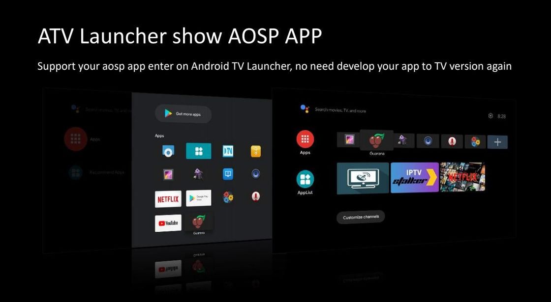 Akıllı 4k OTT Google Tv Kutusu Dört Çekirdekli Allwinner H313 Android10.0 ATV